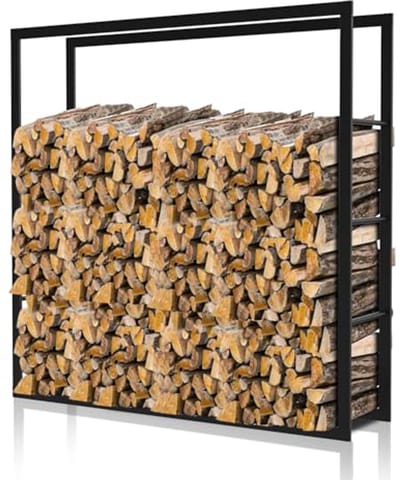 Metaal Brandhoutrek voor Binnen en Buiten - Houtstapelhulp 100x25x100 cm