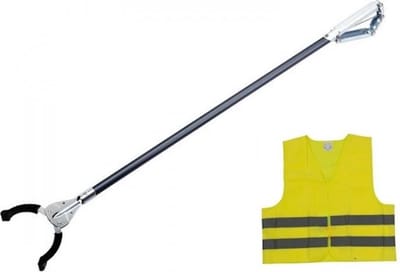 Flora afvalgrijper met kunststof bekken 75 cm met GRATIS veiligheidsvest. Grijper van top kwaliteit.