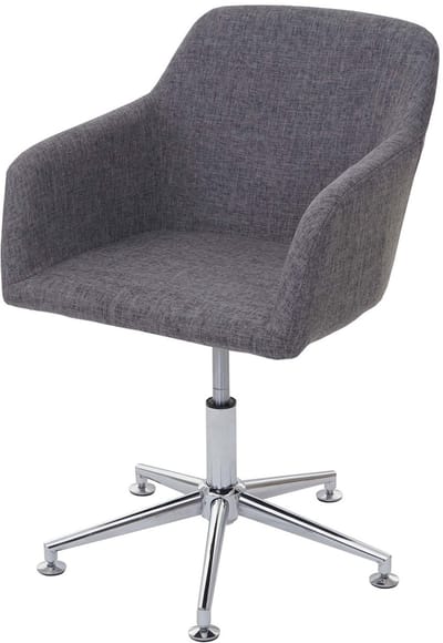 Set van 6 eetkamerstoelen MCW-A74, draaistoel loungestoel, in hoogte verstelbaar ~ textiel, grijs