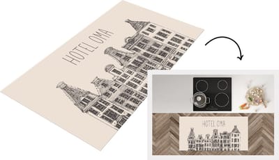 Keukenloper - Loper keuken - Spreuken - Quotes Hotel Oma - Oma en opa - Oma cadeau - Moederdag - 120x60 cm - Keukenloper vinyl