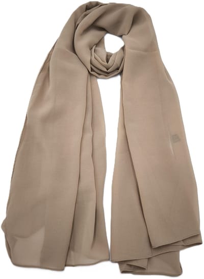 Lange dames sjaal Ditte-effen zand beige bruin-omslagdoek-stola