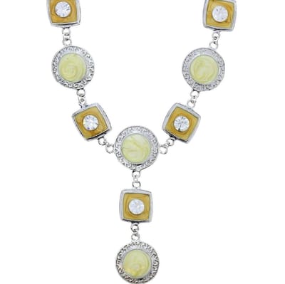 Behave - Crème Ketting - Vierkante en Ronde Hanger - 41 cm - Elegant Design