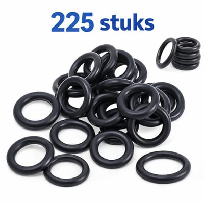 O-Ring Assortiment 225 Stuks – Rubber Afdichtringen Set – Diverse Maten – Voor Water, Lucht en Hydrauliek