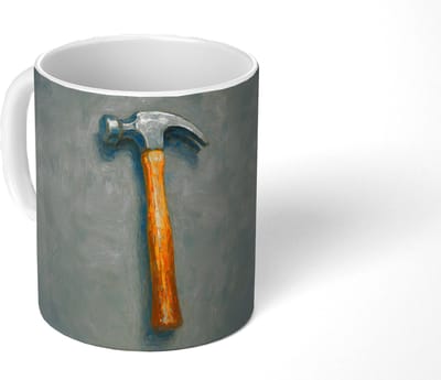 Mok - Koffiemok - Hamer - Schilderij - Gereedschap - Mokken - 350 ML - Beker - Koffiemokken - Theemok