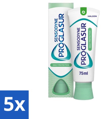 5 x Sensodyne - Tandpasta - ProGlasur Daily Protection - Dagelijkse Bescherming - 75 ml - Tandpasta - Glazuurbescherming - Tanderosie - Fluoride - Dagelijkse Tandpasta