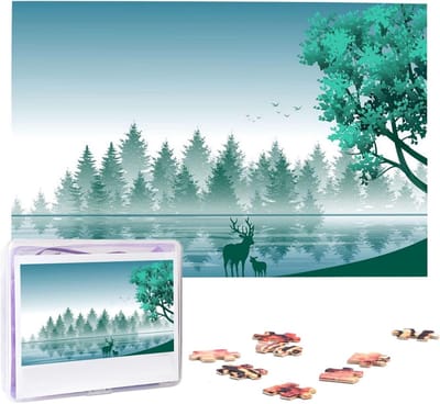 Houten Puzzel - Foto Puzzel - Ontspanning Thuis - Gepersonaliseerd Ontwerp - 1000 Stukjes - Blauwgroen