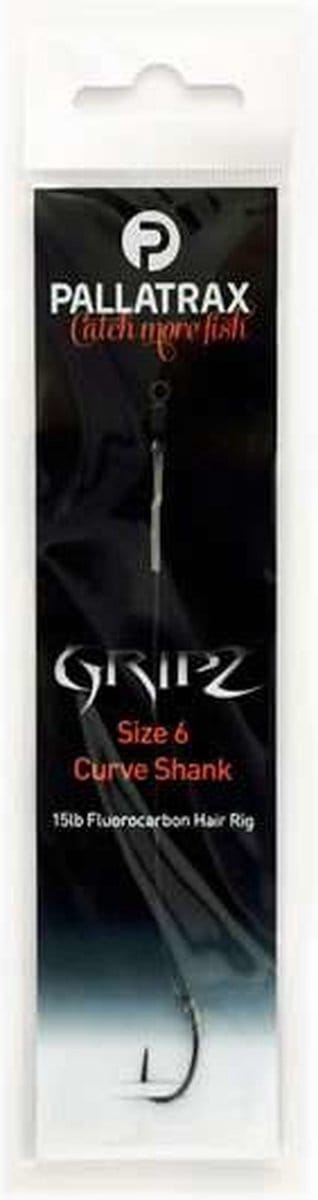 Pallatrax GRIPZ Curve Shank Hair Rig Fluorocarbon - #6 - 15lb - Karper Onderlijn Weerhaakloos