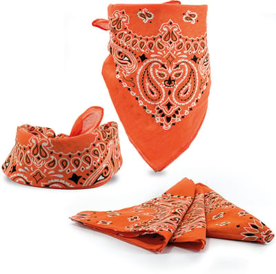 Oranje Bandana - 5 Stuks - 54 x 54 cm - 100% Katoen - Sjaal - sjaals - Boerenzakdoek - Koningsdag - Halsdoek - Paisley