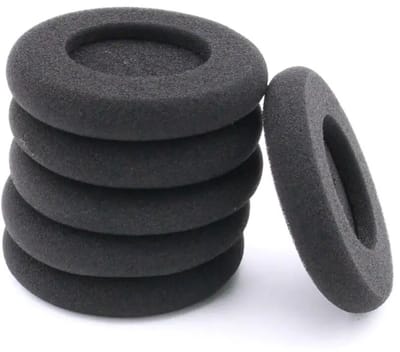 Ibley Zachte foam oorkussens 30mm - 6 stuks / 3 paar - universeel geschikt - Spons oordop kussens - voor hoofdtelefoons - Zwart