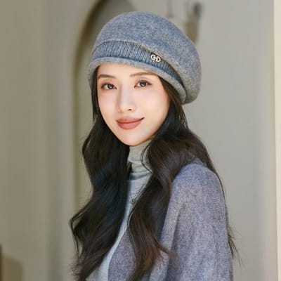 Dames Eenvoudige Veelzijdige Gebreide Wollen Muts voor Herfst en Winter Warme Wollen Baret voor Winter Dik average size