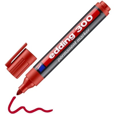 EDDING Permanent marker 300, met ronde punt, 1 stuk, rood