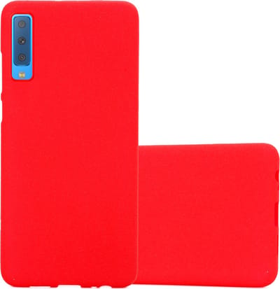 Cadorabo Hoesje geschikt voor Samsung Galaxy A9 2018 in FROST ROOD - Beschermhoes gemaakt van flexibel TPU silicone Case Cover