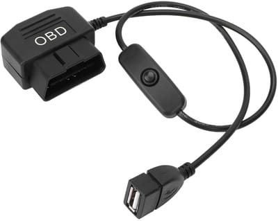 Dailygoody - USB-oplaadkabel - OBD2-stekker - 18,9 Inch - Universele Connector - Oplader - Geschikt voor diverse voertuigen