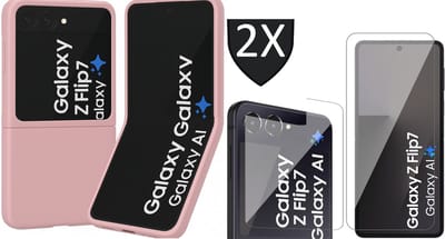 Hoesje geschikt voor Samsung Galaxy Z Flip 7 - 2x Screenprotector Volledig Dekkend Premium PET - Mat Back Case Roze