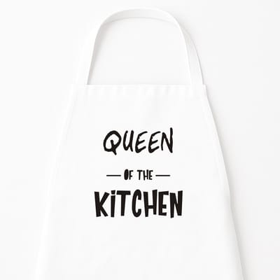 Keukenschort "Queen of the Kitchen" | Cadeau voor Vrouwen | Cadeau voor Moederdag | Wit