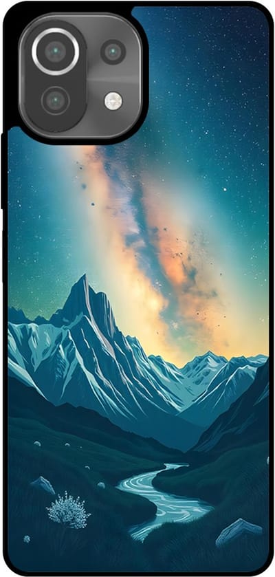 Smartphonica Telefoonhoesje Geschikt voor Xiaomi 11 Lite met Sterrenhemel Opdruk - TPU Backcover Case With Space And Milkyway Design geschikt voor Xiaomi 11 Lite