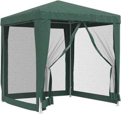 Partytent - Feesttent Tuinpaviljoen - Buitenfeesten Organiseren - Inclusief 4 Horregaas Wanden - 2x2 Meter - Groen