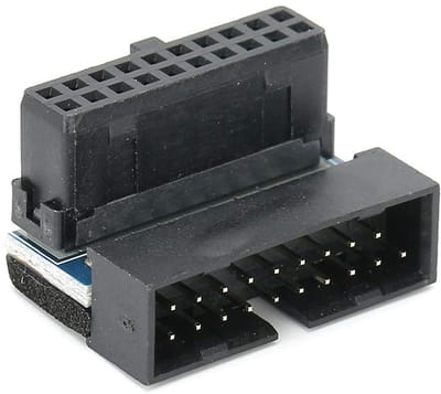 Dailygoods - USB 3.0 Adapter - 19-pins Mannelijk naar Vrouwelijk - Compact Formaat - 90 Graden Schuine Aansluiting - Hoogwaardig Materiaal - Geschikt...
