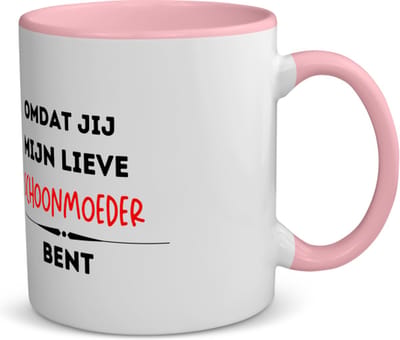 Akyol - omdat jij mijn lieve schoonmoeder bent koffiemok - theemok - roze - Schoonmoeder - de liefste schoonmoeder - moeder cadeautjes - moederdag - verjaardag - geschenk - kado - 350 ML inhoud