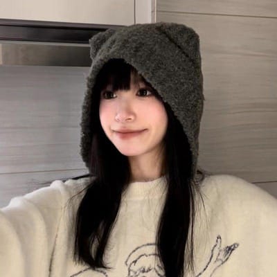 Petit chapeau d'oreille d'ours pour femme automne hiver mignon chaud protection des oreilles bonnet en tricot bonnet polyvalent gris