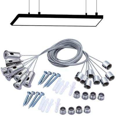 8 Stuks Verstelbare RVS Draadkabels voor LED Paneel Verlichting, 1.5mm x 1m, Ideaal voor Hangsystemen