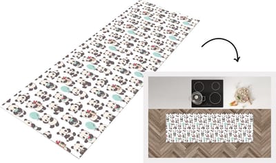 Keukenloper - Loper keuken - Cadeau - Panda - Patroon - 150x50 cm - Keukenloper vinyl
