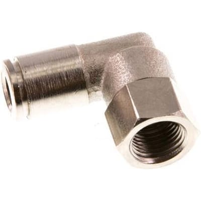 6mm x G1/8'' 90 graden L-verbinding Messing Insteekfitting Binnendraad Draaibaar NBR [2 Stuks]
