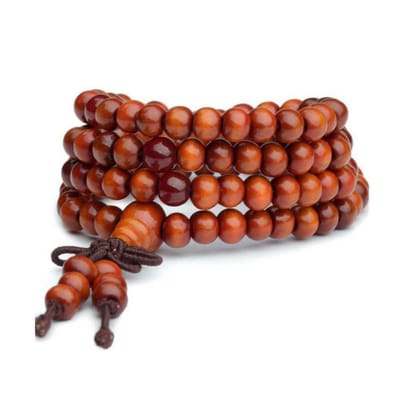 Cabantis Kralen Armband|Boeddhistisch|Armband Dames|Armband Heren|Bruin-Rood