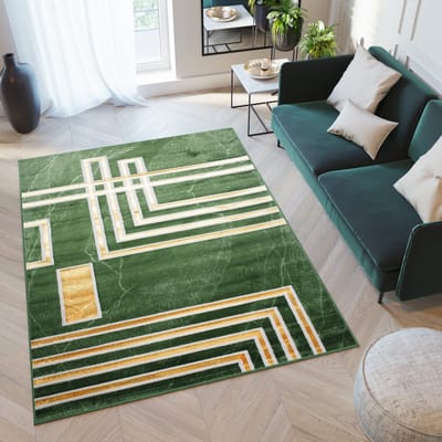 Tapiso Turmalin Vloerkleed Groen Laagpolig Interieur Tapijt Maat- 120x170