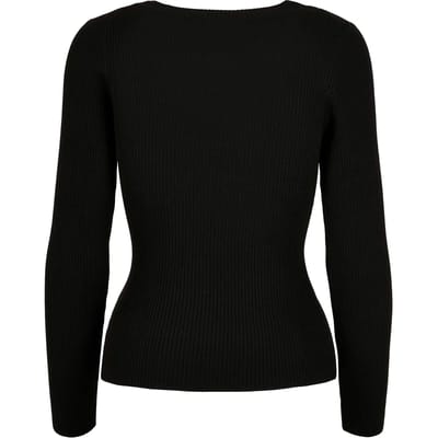 Urban Classics Wide Neckline Dames Sweatshirts - zwart - L
