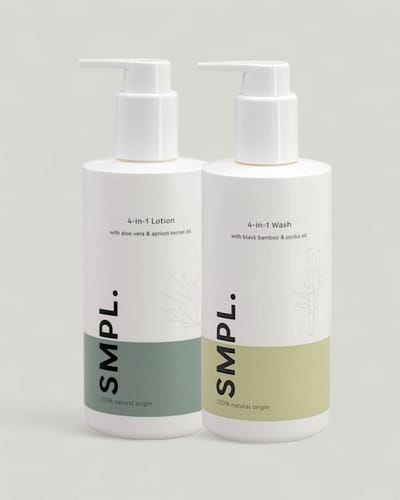 SMPL Body & Hair Kit (Wash & Lotion) - 100% Natuurlijk - Vegan - Voor de hele familie