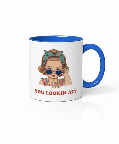 You Lookin' At? Design Mok - Koffiemok met eigenwijze peuter print