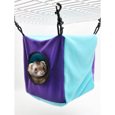 Fournitures de qualité supérieure Sac à miel de haute qualité Nid en coton pour planeur Branche de fleur d'écureuil Nid suspendu pour souris Nid de couchage pour petits animaux Carré animal de compagnie violet