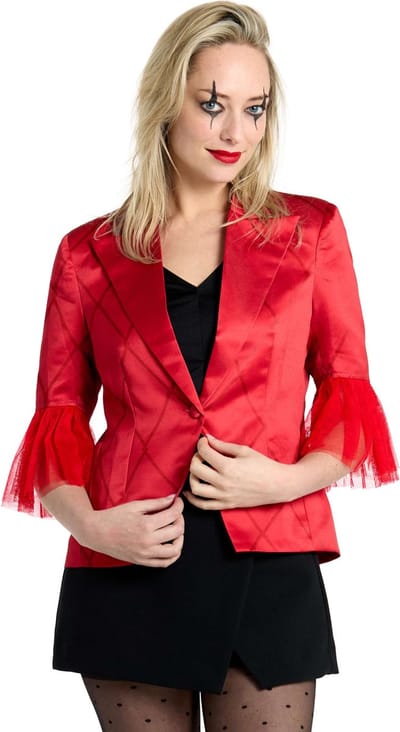 Suitmeister Harley Quinn - Dames Blazer - Halloween - Verkleedkleding - Rood - Maat S