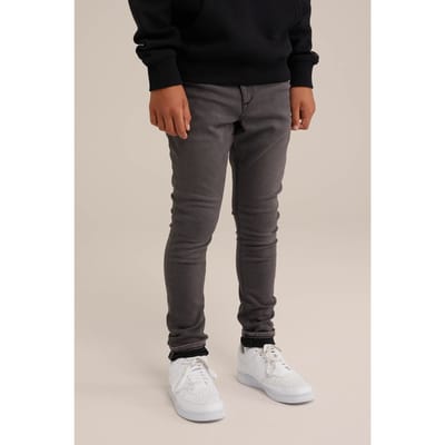 We Fashion 5-pocket Mid Waist Dark Grey Maat: 176 | Spijkerbroeken Outlet | Unisex | Grijs