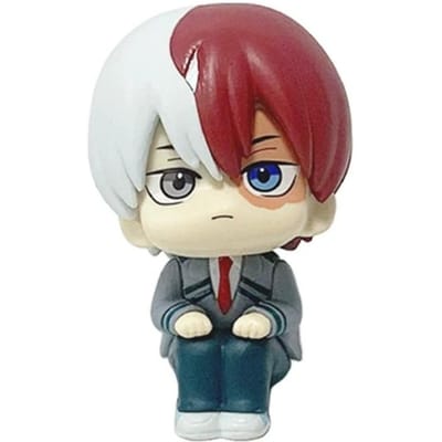 Figurine anime Boku no Hero Academia 10cm Midoriya Izuku Figurine d'action Bakugo Katsuki/Todoroki Shoto Statuette PVC Jouets de collection brown