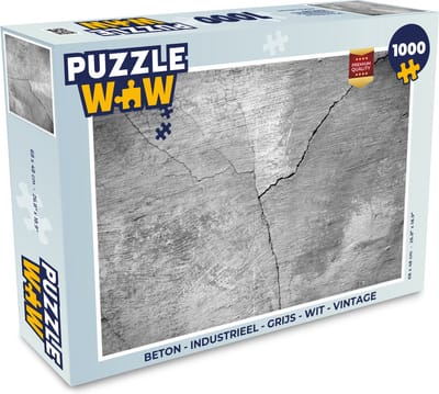 Puzzel Beton - Industrieel - Grijs - Wit - Vintage - Legpuzzel - Puzzel 1000 stukjes volwassenen