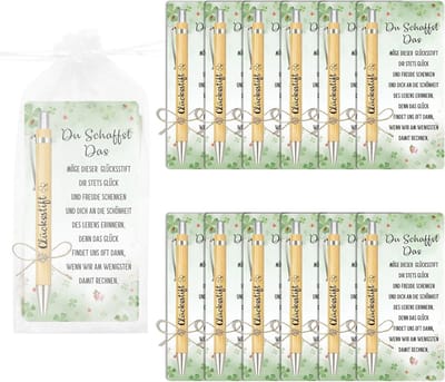 Solidchoice - Set van 12 Geluks Pen Ballpoint Pennen voor Verjaardagen