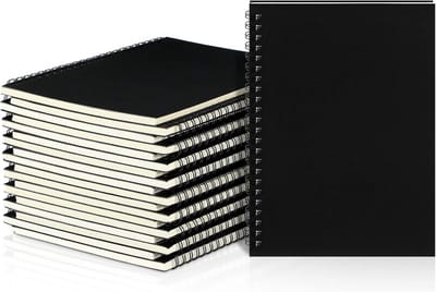 Set van 18 A5 Spiraal Notitieboeken Collegeblokken Gelinieerd Zwart Dik Papier Kantoor School