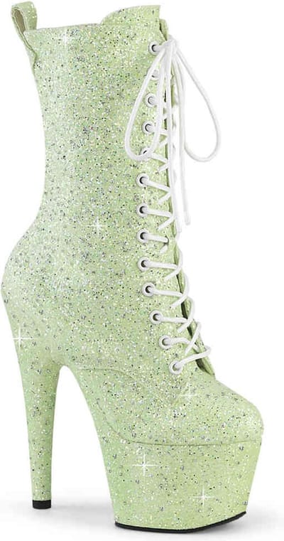 Pleaser - ADORE-1040GR Plateau Laarzen, Paaldans schoenen - US 5 - 35 Shoes - Mintgroen