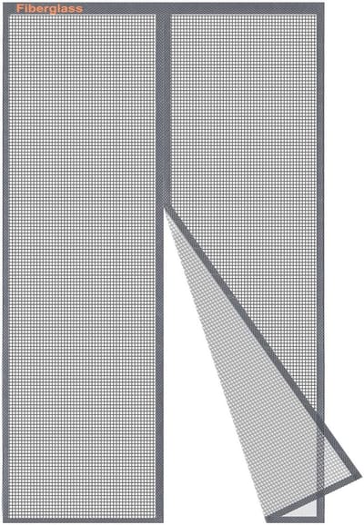 Magnetische Vliegengordijn Deur 200x230cm, Grijs Glasvezel Gaas Gordijnen Hordeur Klamboedeur, Versterkt Vliegengaas voor Balkondeur Woonkamer