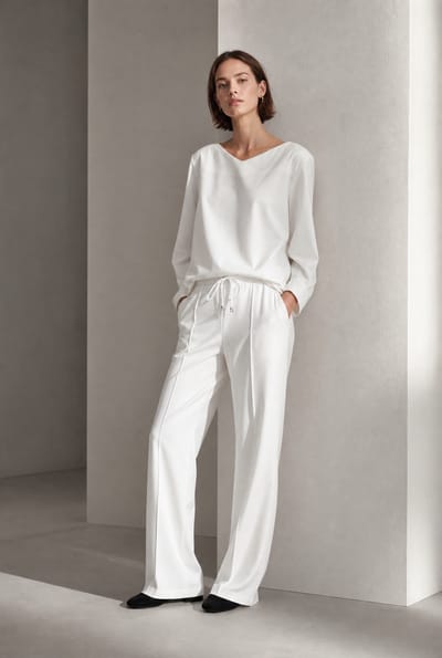 Adelia blouse soft Punto Milano jersey | Panna - Panna / S