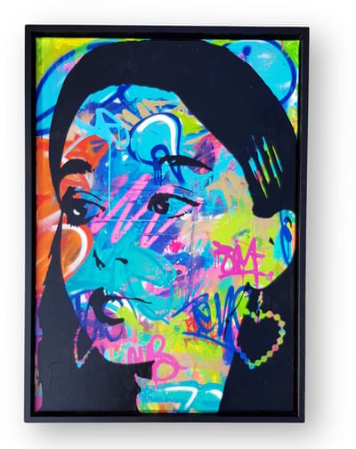 Wallfox – Schilderij op canvas – Handgeschilderd – Wanddecoratie - 100x70cm – Street art - Modern