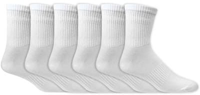 Dunne sportsokken | Versterkte hak en teen | Kleur: Wit | Maat: 36-41 / 42-47 | Aantal: 6 paar