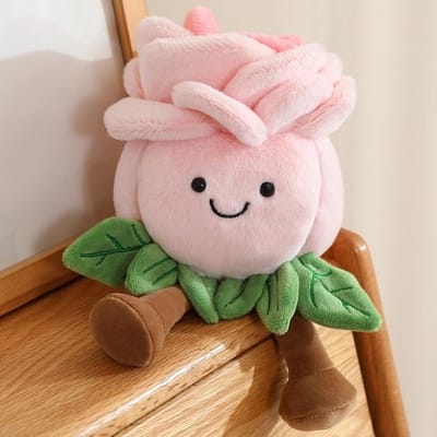 Nouvelle Série de Plantes Fleur de Rose Peluches Douces Dessin Animé Rose Bleu Blanc Poupées Décoration de Maison Mignonne Bébé Cadeau de la Saint-Valentin Pour Filles about 22cm