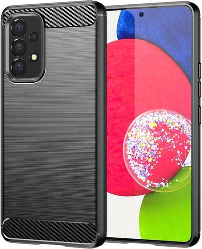 Geborsteld TPU Hoesje Geschikt voor Samsung Galaxy A53 | Beschermhoes | Back Cover | Flexibel TPU | Stijlvol Carbon | Dun | Zwart