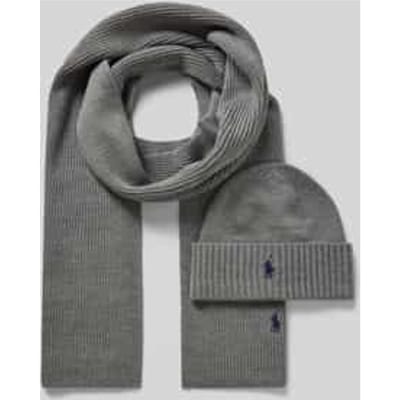 Sjaal en muts van wol in set met cadeaubox