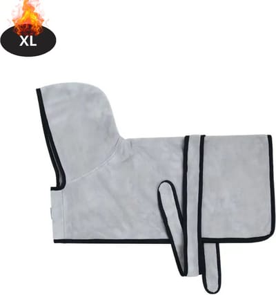 Livano Hondenbadjas - Hondenhanddoek - Voor Honden - Hondenkleding - Hondentrui - Hoodie - Sneldrogend - Grijs - XL