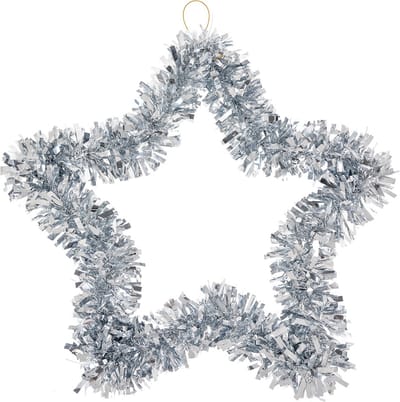 Clayre & Eef Kerstdecoratie Ster 45x2x45 cm Zilverkleurig Kunststof