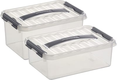 Sunware Opberg boxen set van 4x - kunststof - met deksel - in 4 en 6 Liter